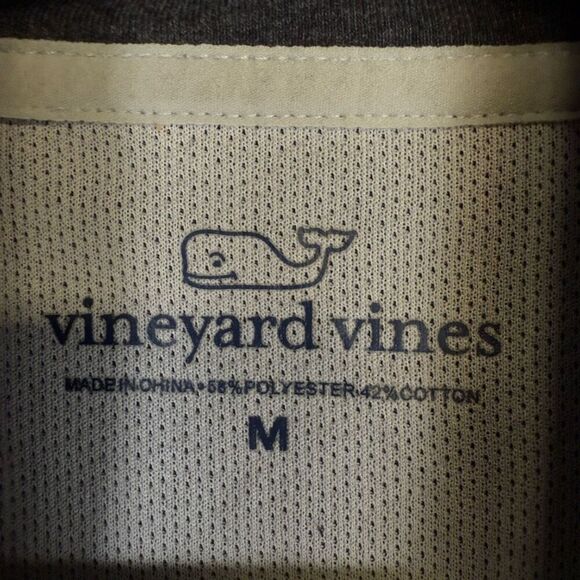 Vineyard Vines Men's Medium Grey 1/4 Zip Fleece Lined Pullover Sweater Jacket - Picture 2 of 8